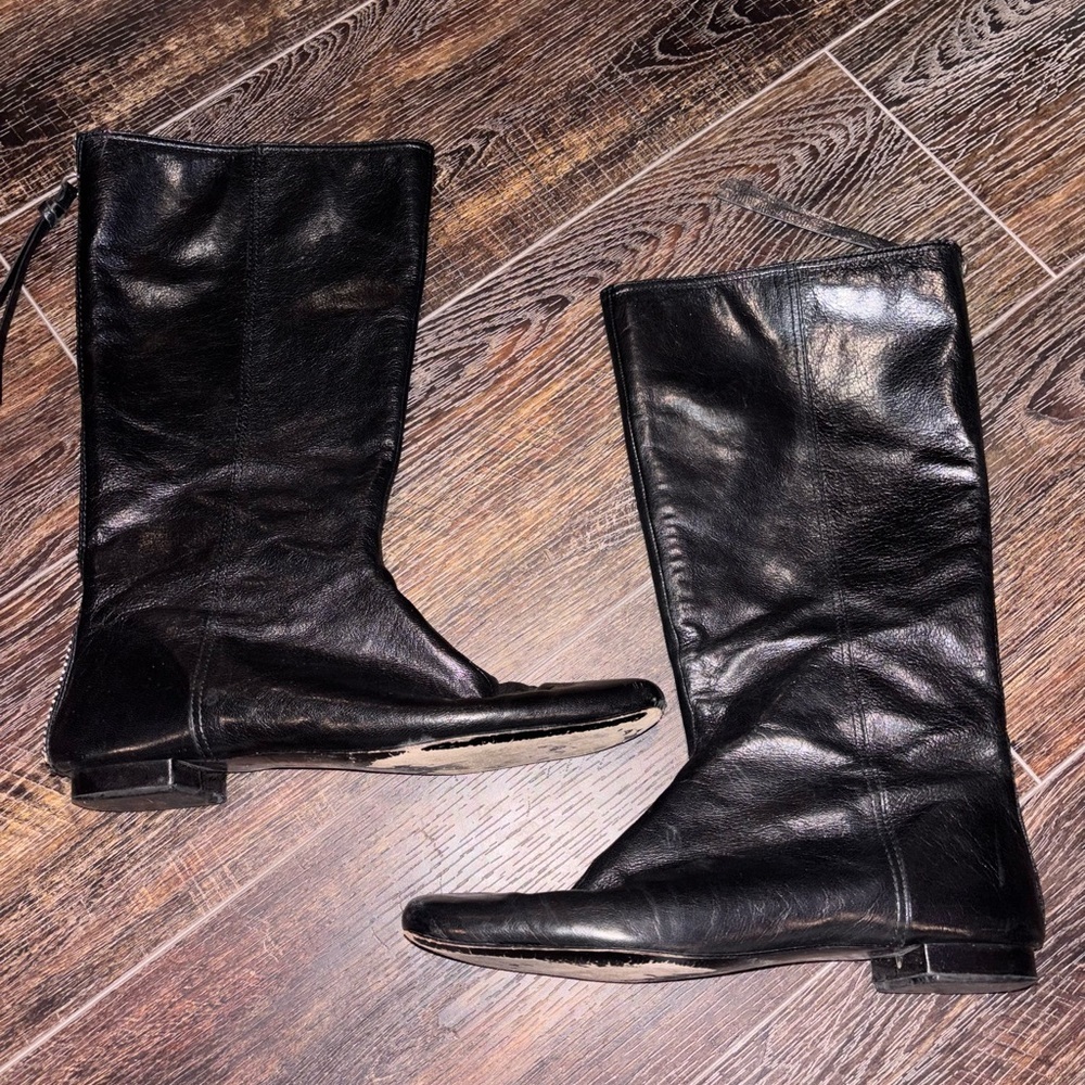 Coach Black Leather Mid-Calf Boots in size 7